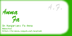 anna fa business card